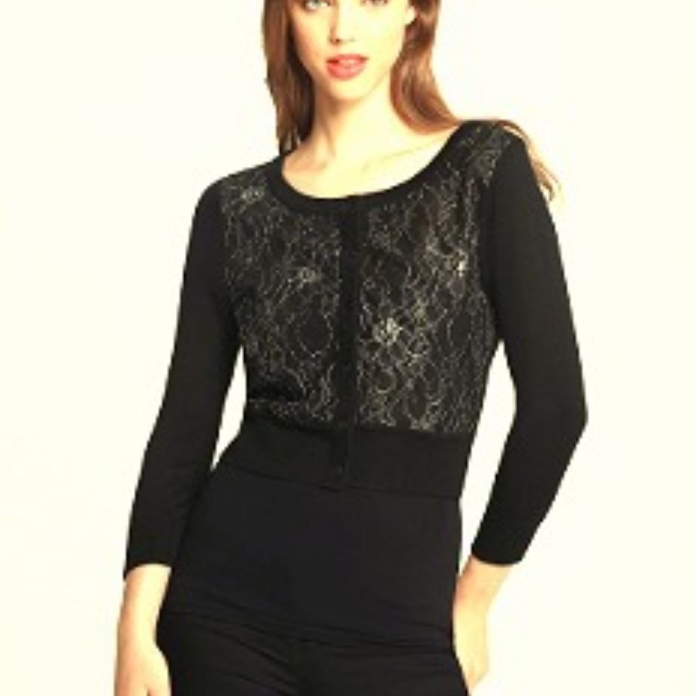 Erin Fetherston Black Dressy Cardigan-Size S